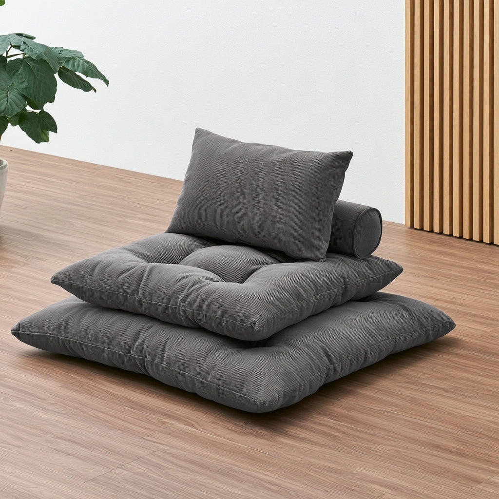 Accentfauteuil met ribfluwelen bekleding, kleur donkergrijs